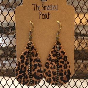 Leopard and Chain Earrings